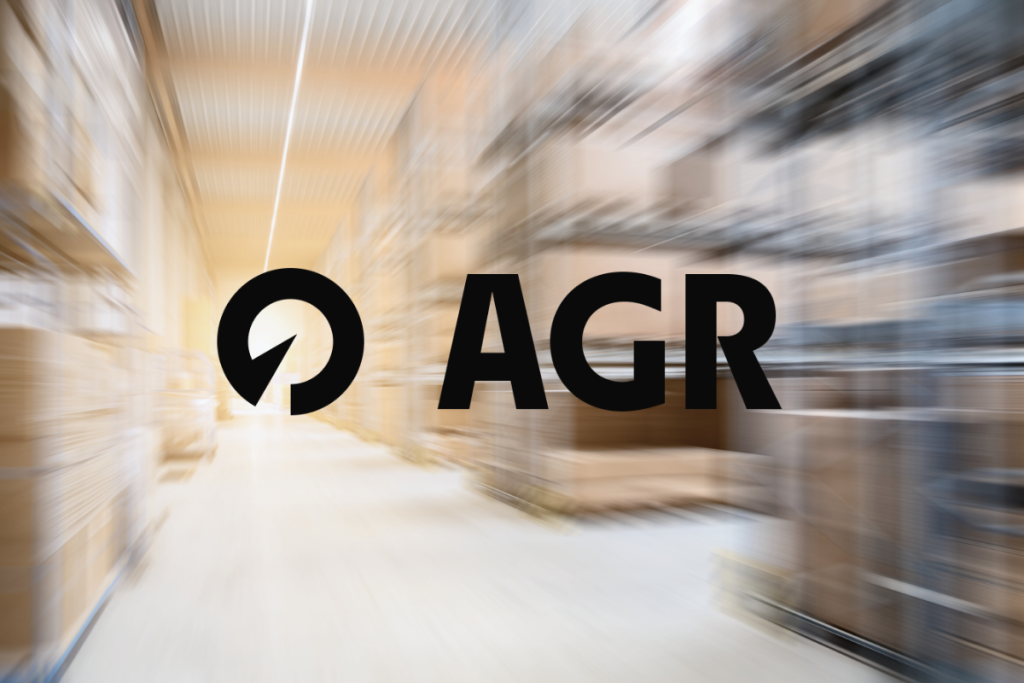 AGR's logotyp med lagerbackgrund