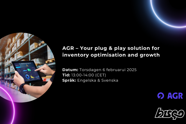 Info om Bisqo's webinar: Your plug & play solution for inventory optimisation and growth