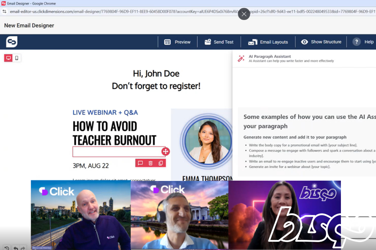 Bild från webinariet med Marco och Marco från Click