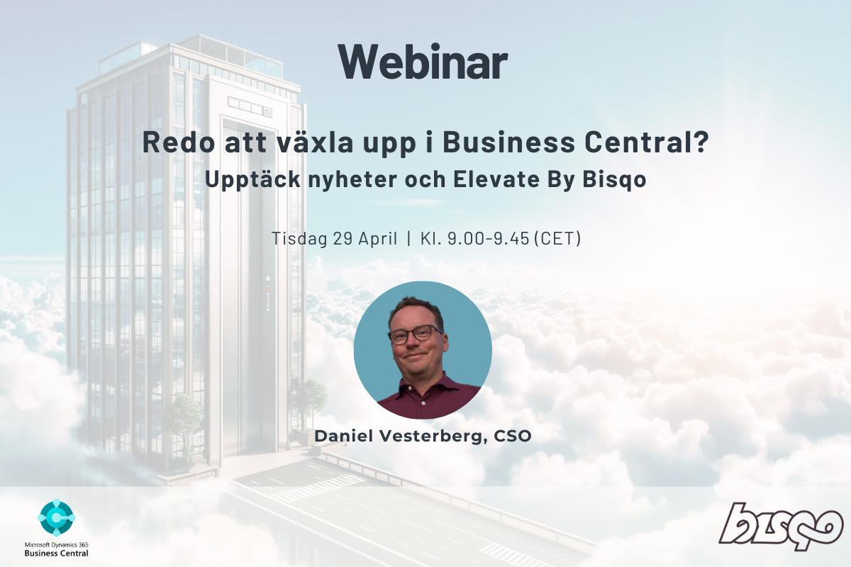 Webinar om Business Central 29 april, kl.9.00-9.45. Anmäl dig idag!