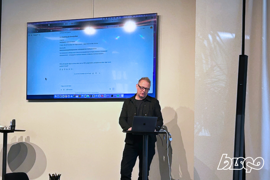 Lunchföreläsning på Genetoar - Elverket i Helsingborg. På bilden: Talaren Daniel Westerberg