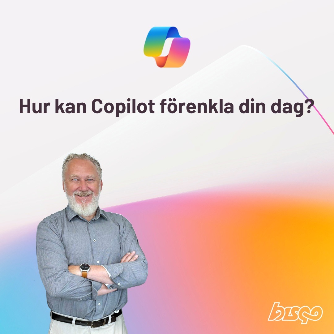 Bild på Marcus Remmerfors från Bisqo. Fråga: Hur kan Copilot förenkla din dag idag?